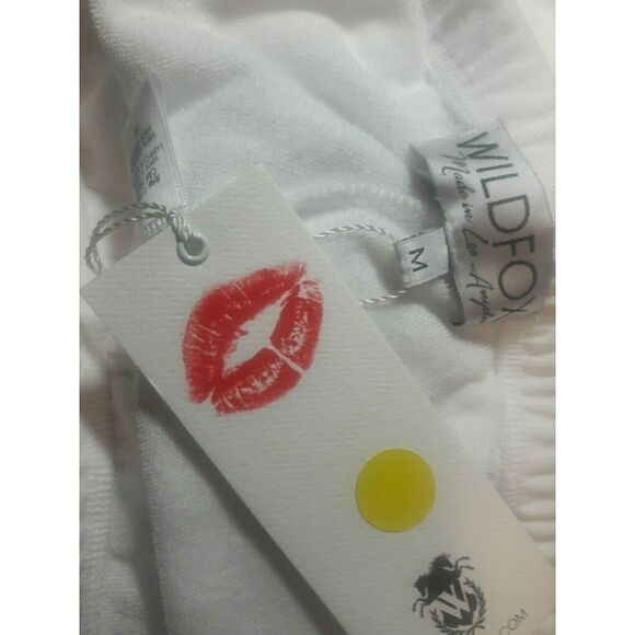 Wildfox Fleece Solid Sweatpants Joggers White Sz M‎ - Picture 7 of 8